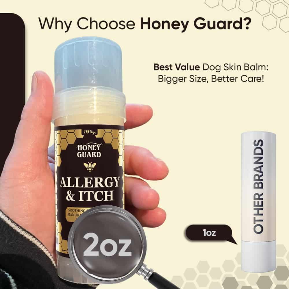 Honey Guard™ – Allergy & Itch Relief Dog Healing Balm- Manuka Honey, Tallow, Shea Butter & Mango Seed Oil – 2 oz
