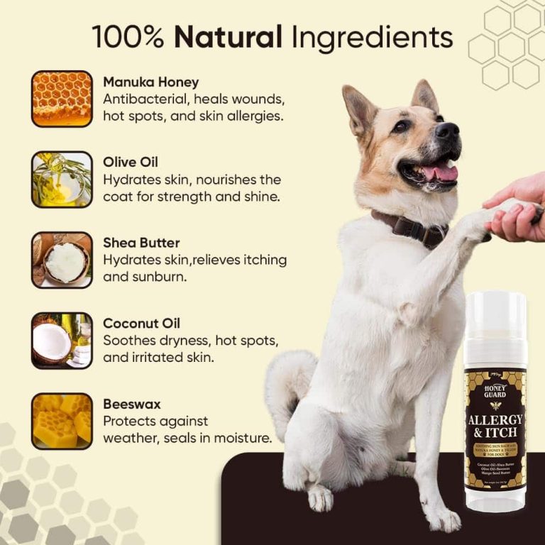 Honey Guard™ – Allergy & Itch Relief Dog Healing Balm- Manuka Honey, Tallow, Shea Butter & Mango Seed Oil – 2 oz