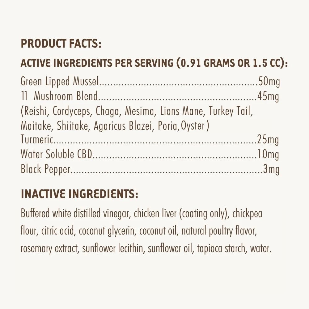 Hemp Mushroom Chews For Dogs - Mobility, Calming, Allergy & Immune Support – Super Mushroom Blend with Turkey Tail, Lion’s Main, Shiitake & Green Lipped Mussels - 60ct / 600MG HEMP