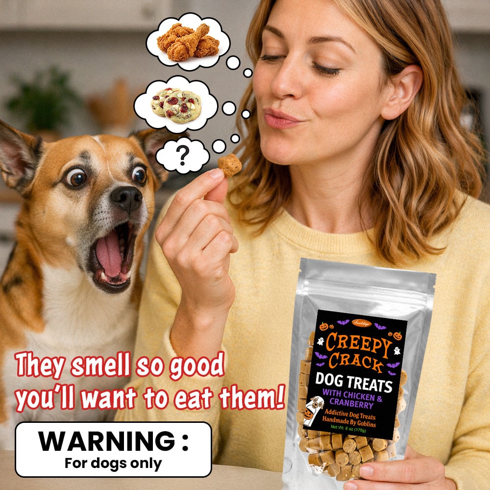 iHeartDogs Creepy Crack Dog Treats with Chicken & Cranberry – 6 oz Bag