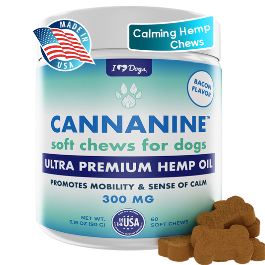 Cannanine Bacon Flavor Soft Chews With Hemp For Dogs - 300 mg. 60 ct.