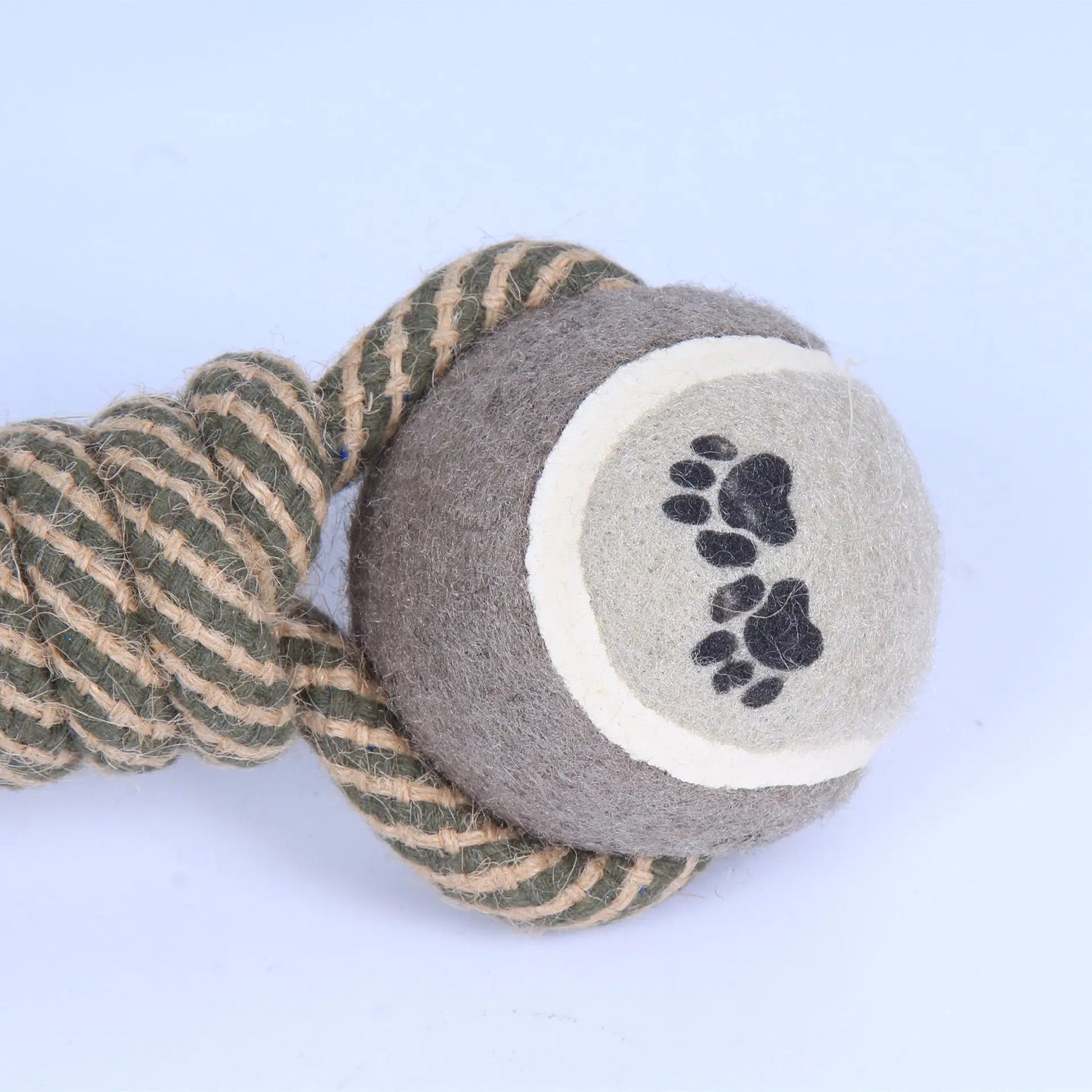 Dog Rope Toy with Tennis Balls- Hemp Rope with Balls, Fun Tug of War Toy for Dogs